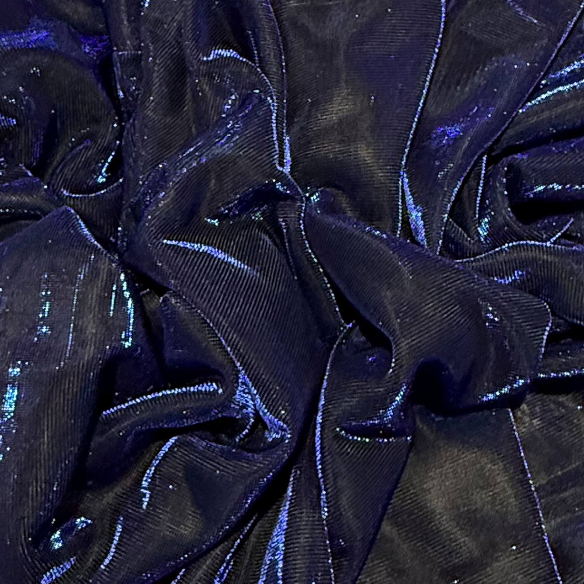 Feldman Blue Metallic Knit Fabric